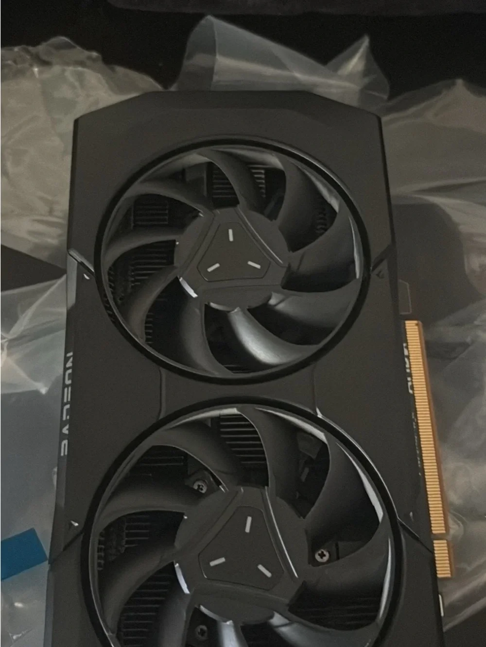 AMD Radeon Black Graphics Card with Red Accents